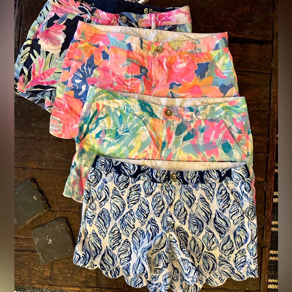 4 Lilly Pulitzer Shorts - Knit Callahan and Buttercup - Size 6